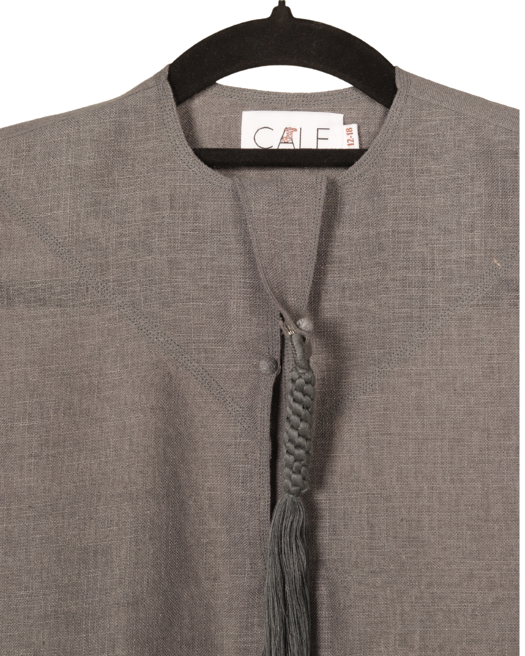 Linen Emirati Kandoora - Dark Grey