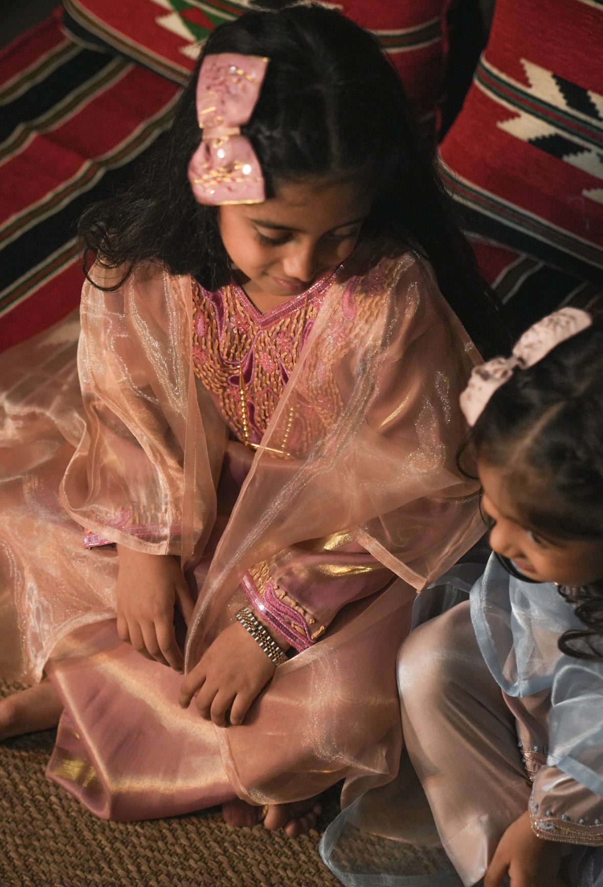 Almizn Thoub Beige & Pink