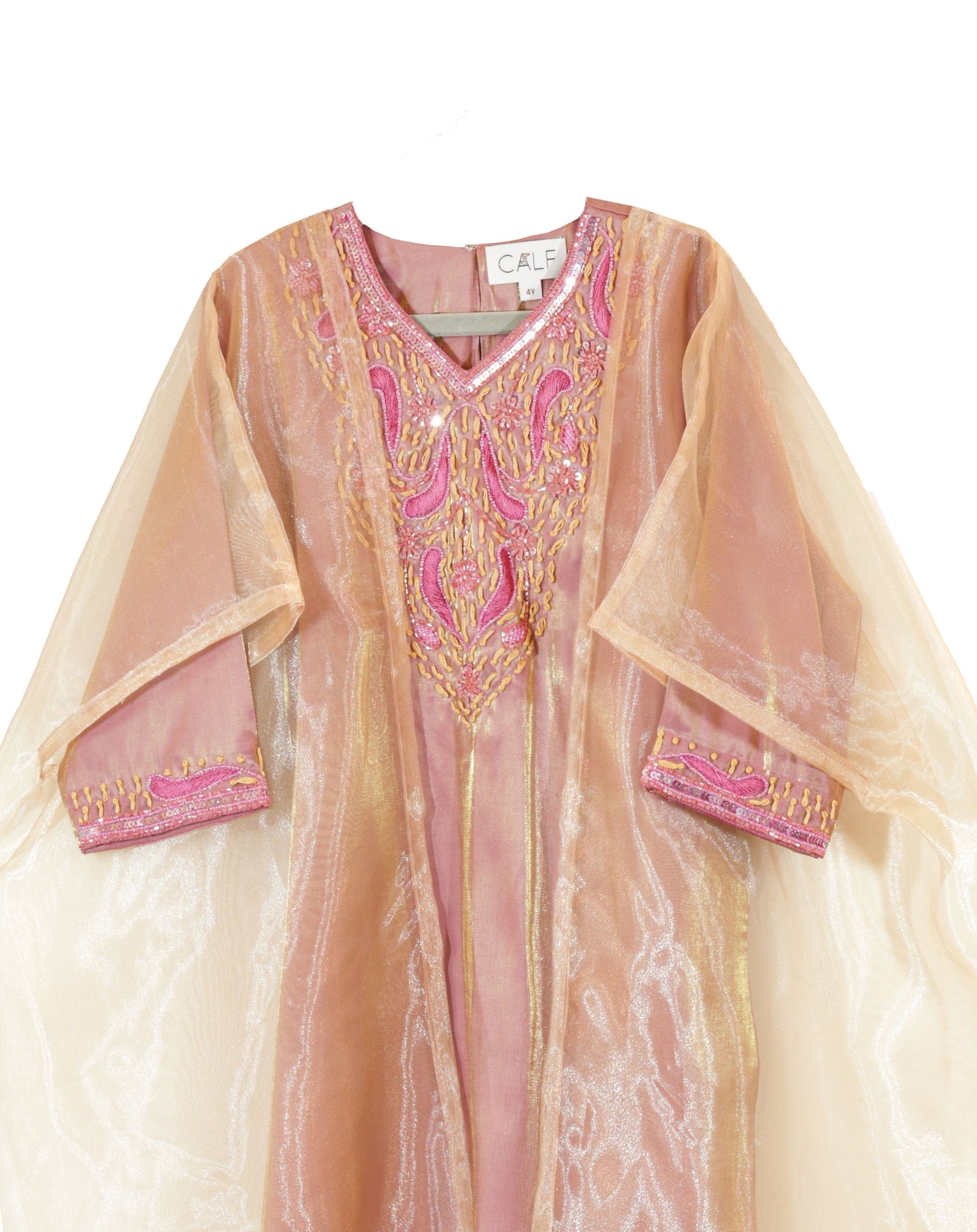 Almizn Thoub Beige &  Pink
