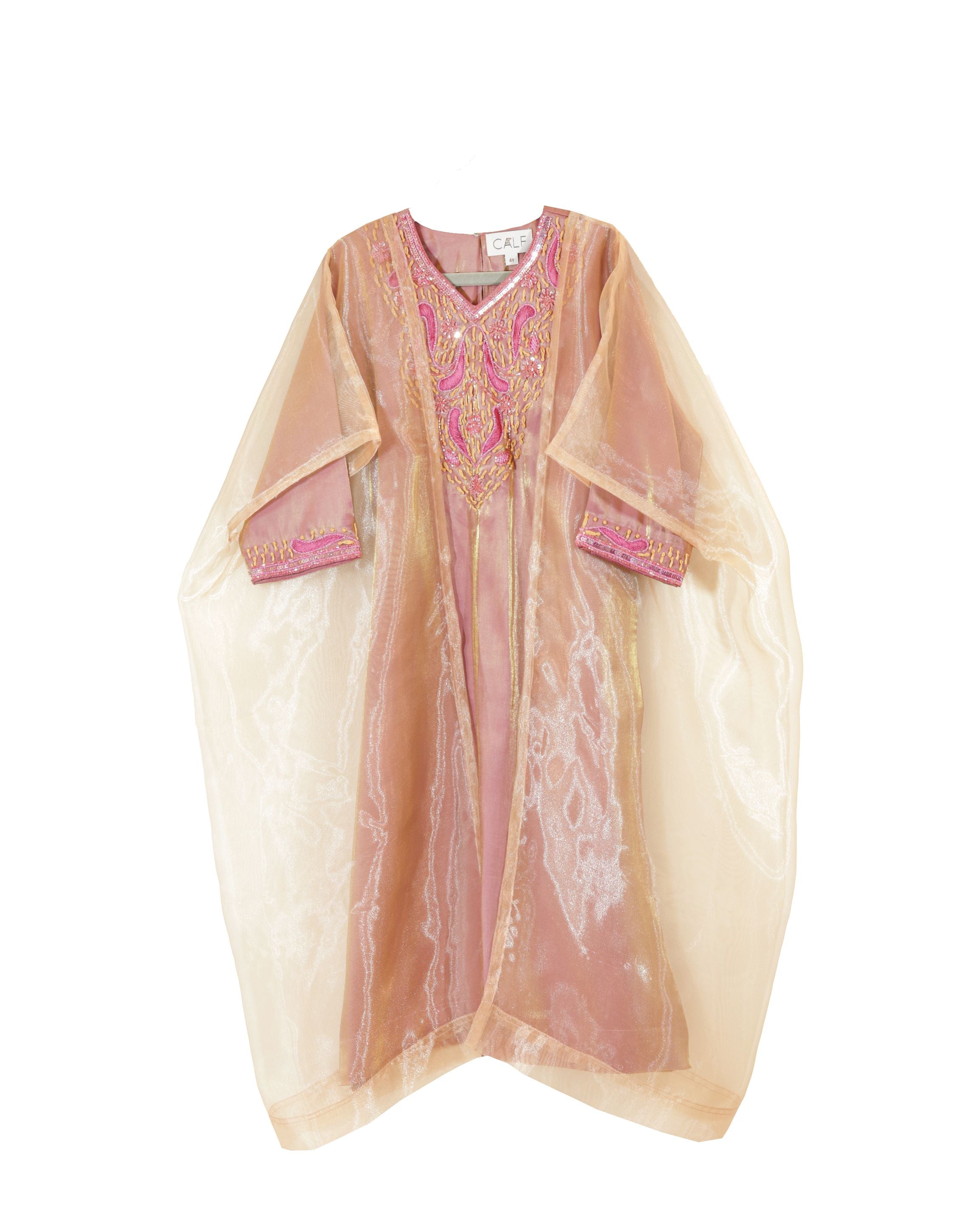 Almizn Thoub Beige & Pink