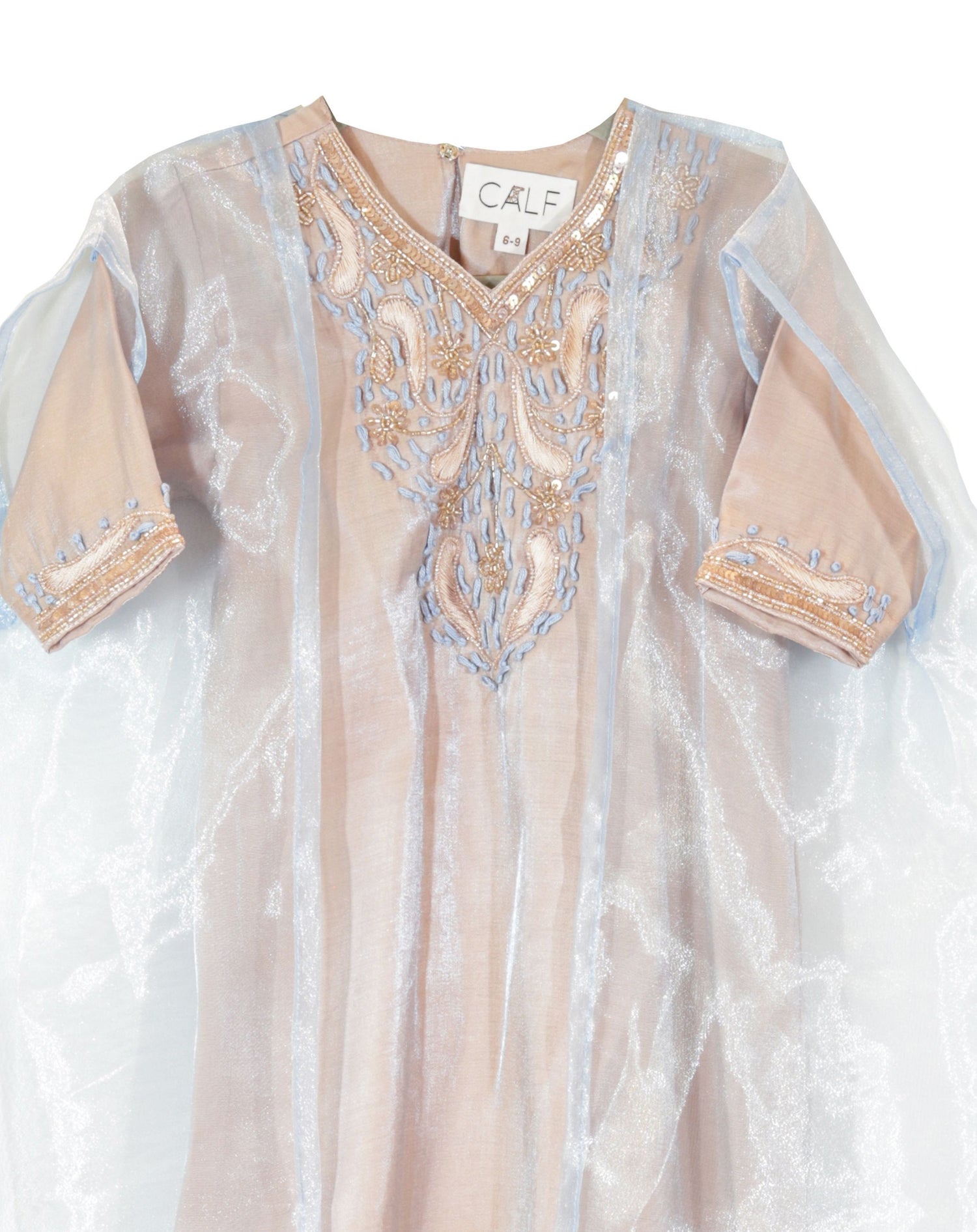 Almizn Thoub Sky Blue &  Beige
