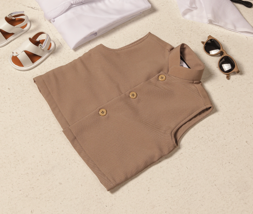 Camel Brown Traditional Gilet - Sedairy