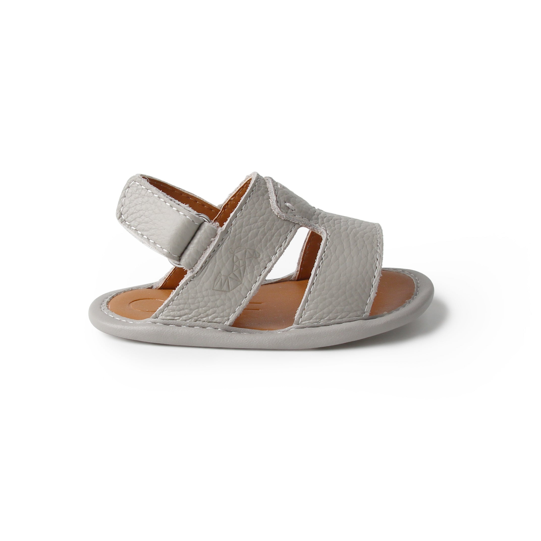 Newborn Grey Leather Sandal | Kids Leather Sandal | Calf.ae
