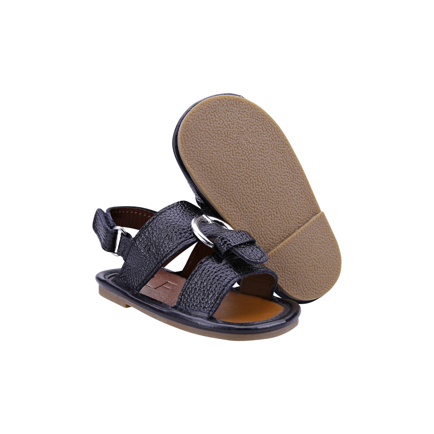 Infants Soft Sandals | Classic Black Sandal | Calf.ae
