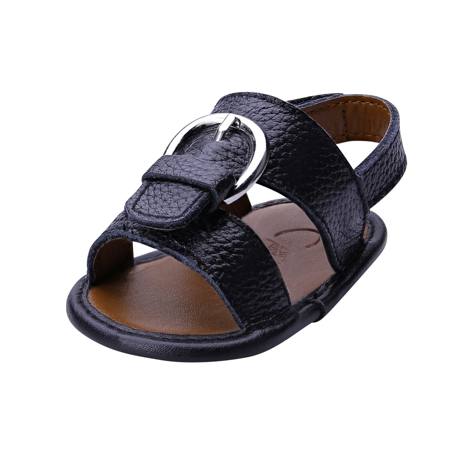 Infants Soft Sandals | Classic Black Sandal | Calf.ae