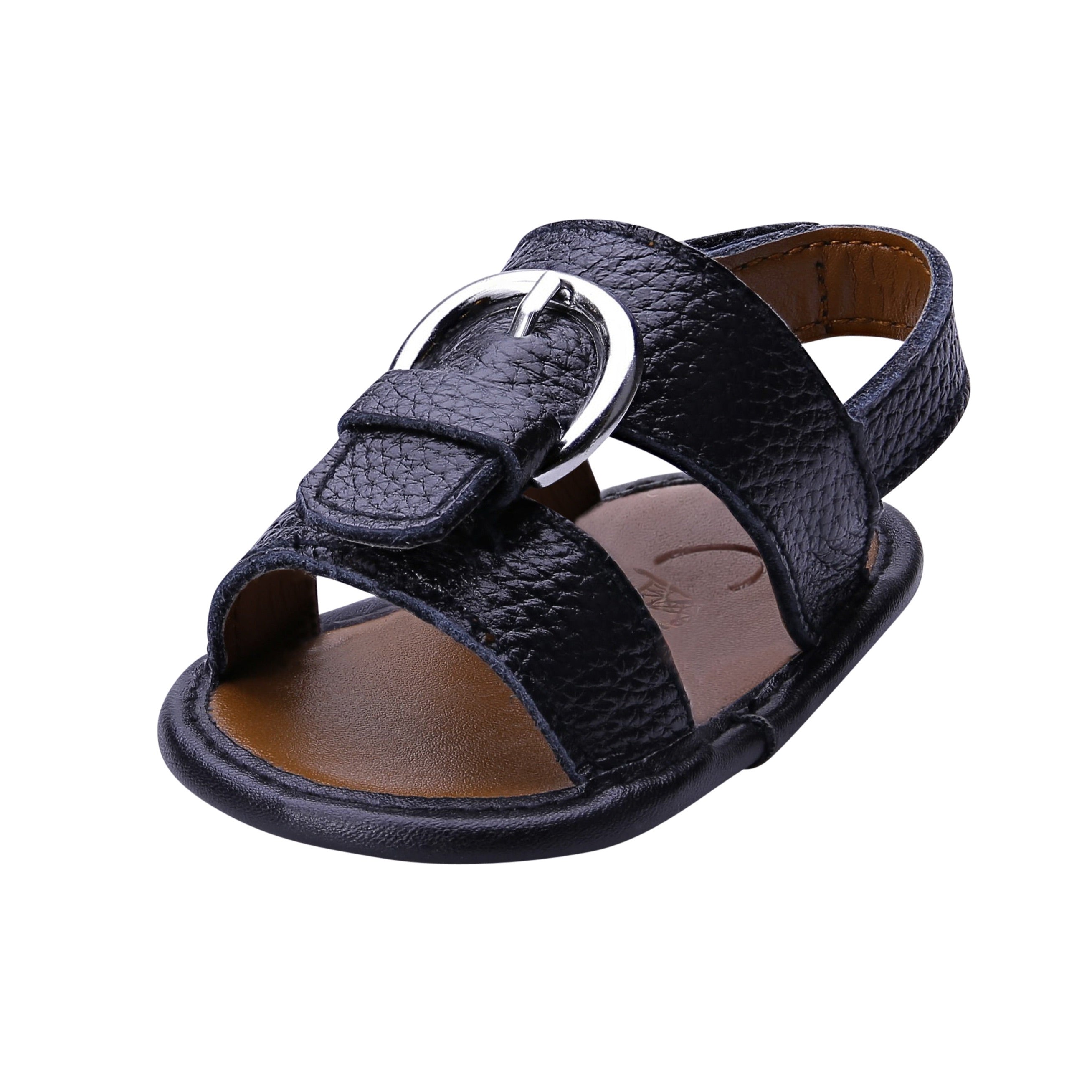 Infants Soft Sandals | Classic Black Sandal | Calf.ae