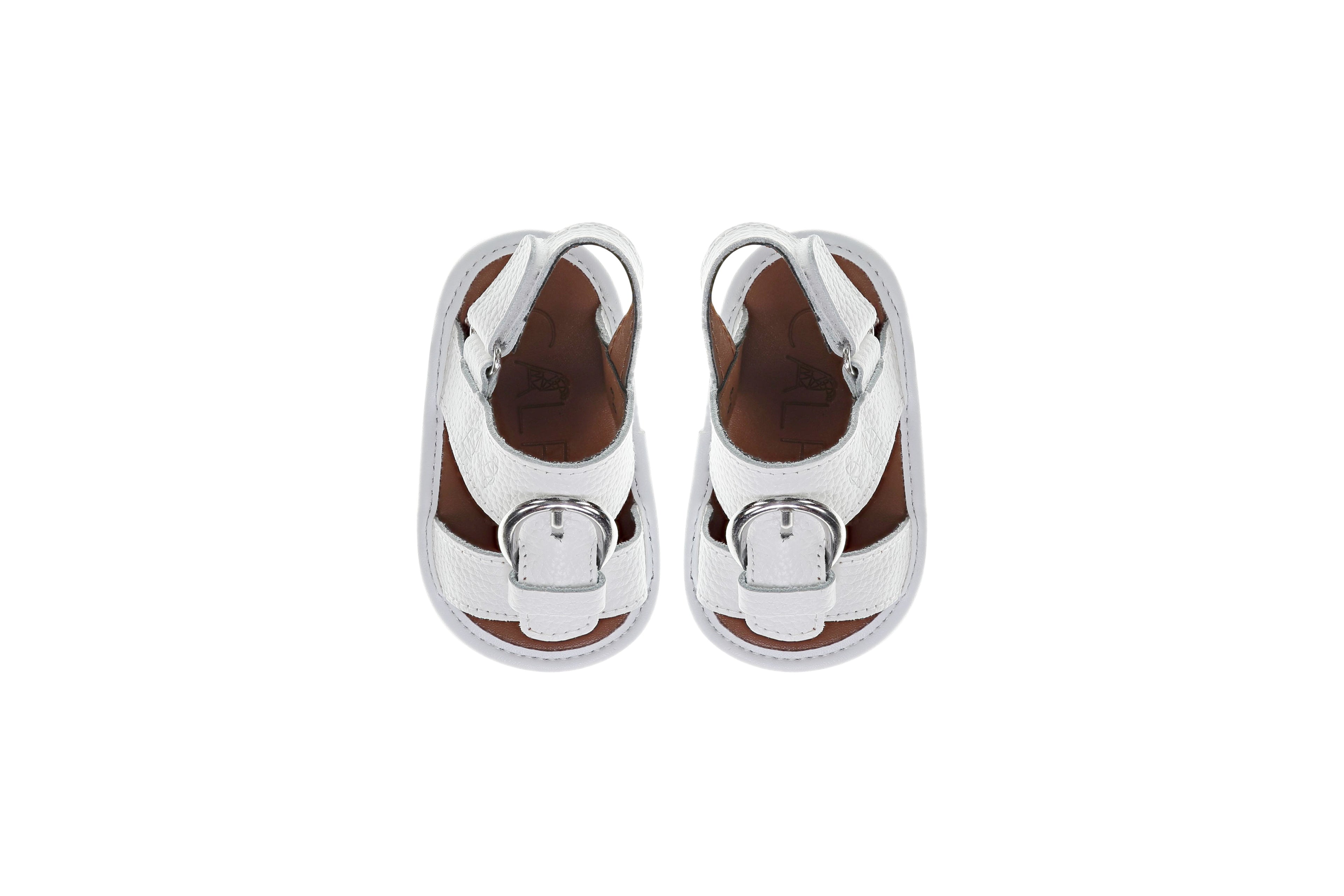 White Newborn Soft Sandals | Classic & Leather | Calf.ae