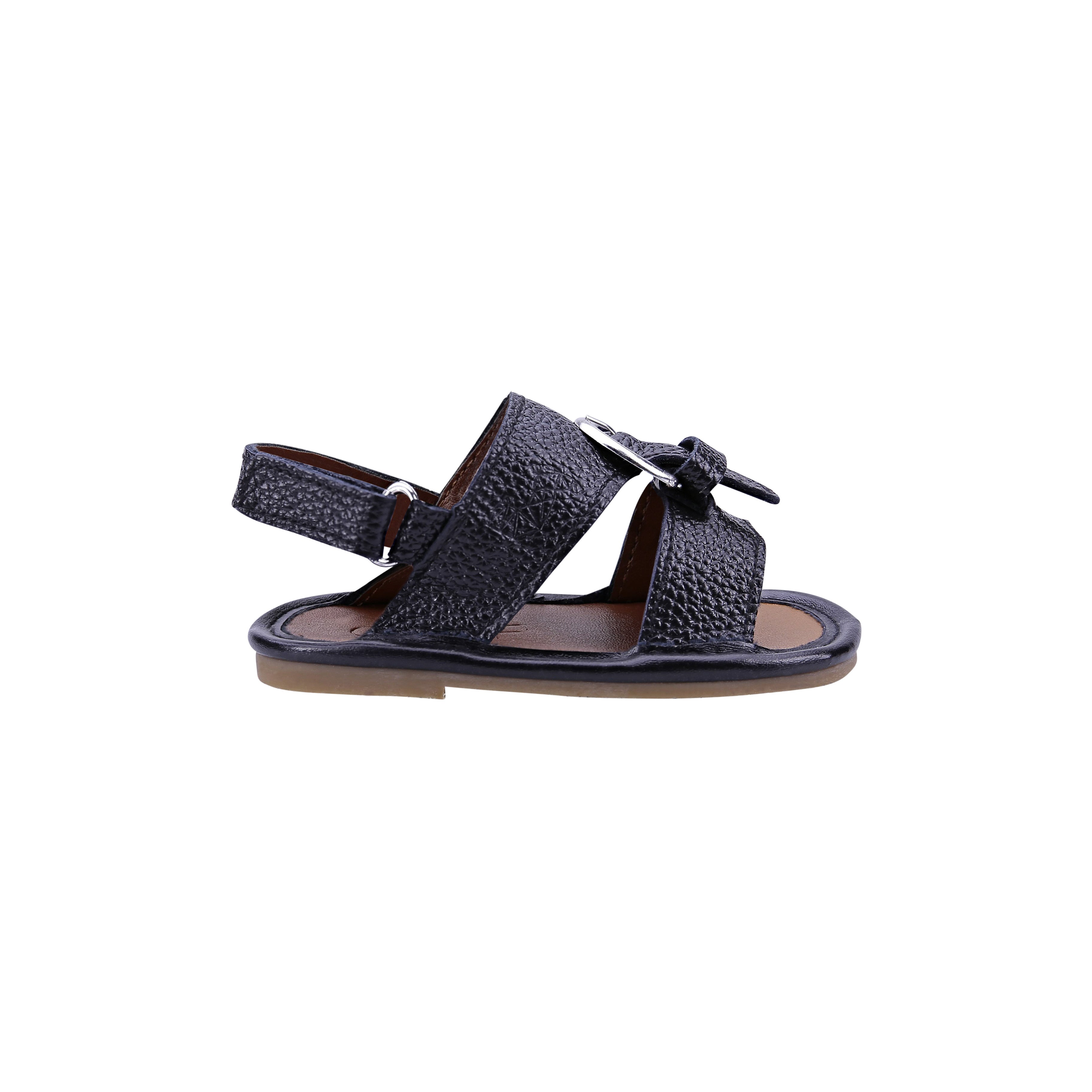 Infants Soft Sandals | Classic Black Sandal | Calf.ae