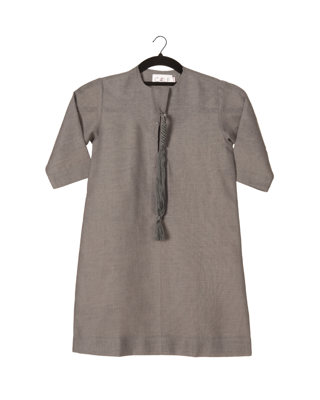 Linen Emirati Kandoora - Dark Grey