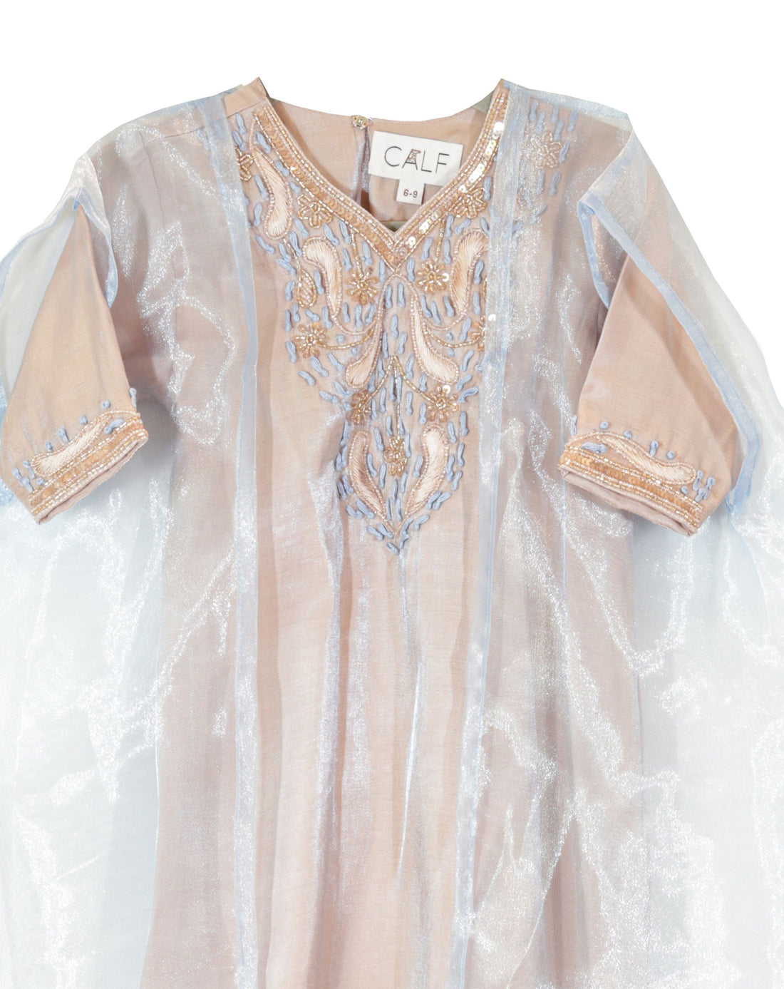 Almizn Thoub Sky Blue &  Beige