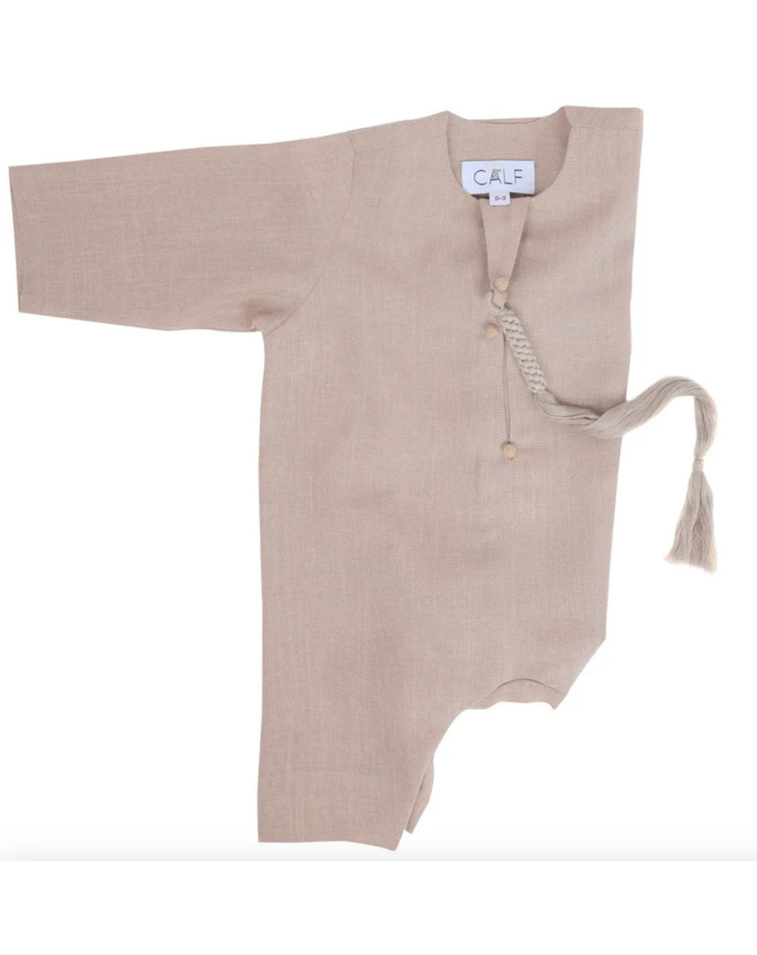 Overall Brown Linen Emirati Kandoora