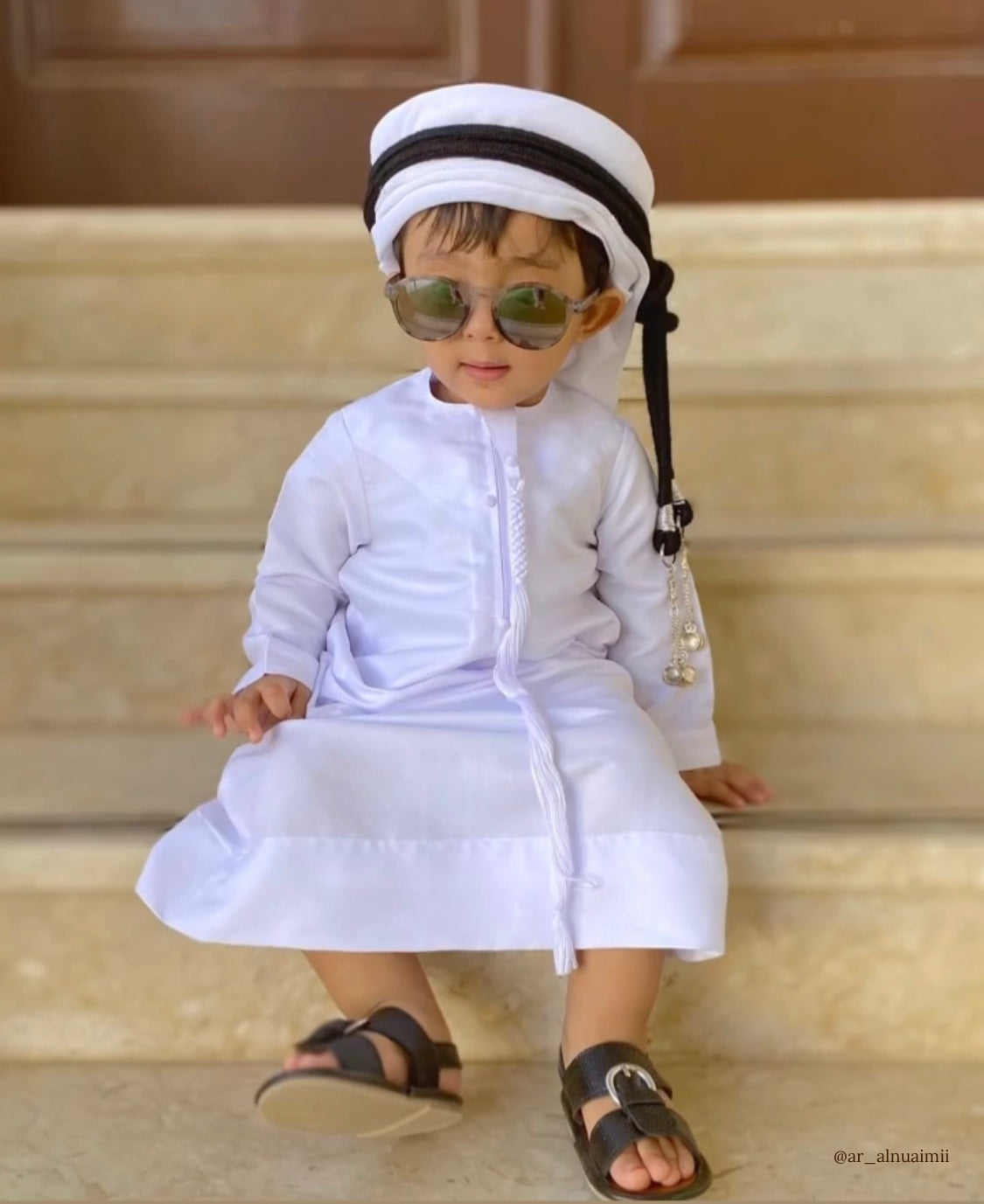 White Emirati Kandora For Kid | White Emirati Kandora | Calf.ae