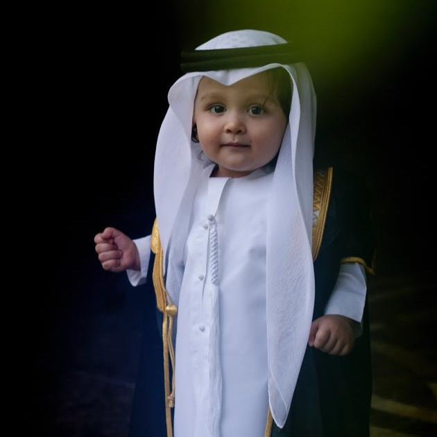 Baby Arabic Kandoora | Black and Full Set | Calf.ae
