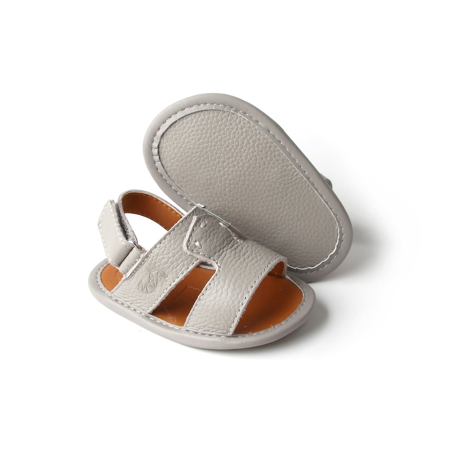 Newborn Grey Leather Sandal | Kids Leather Sandal | Calf.ae