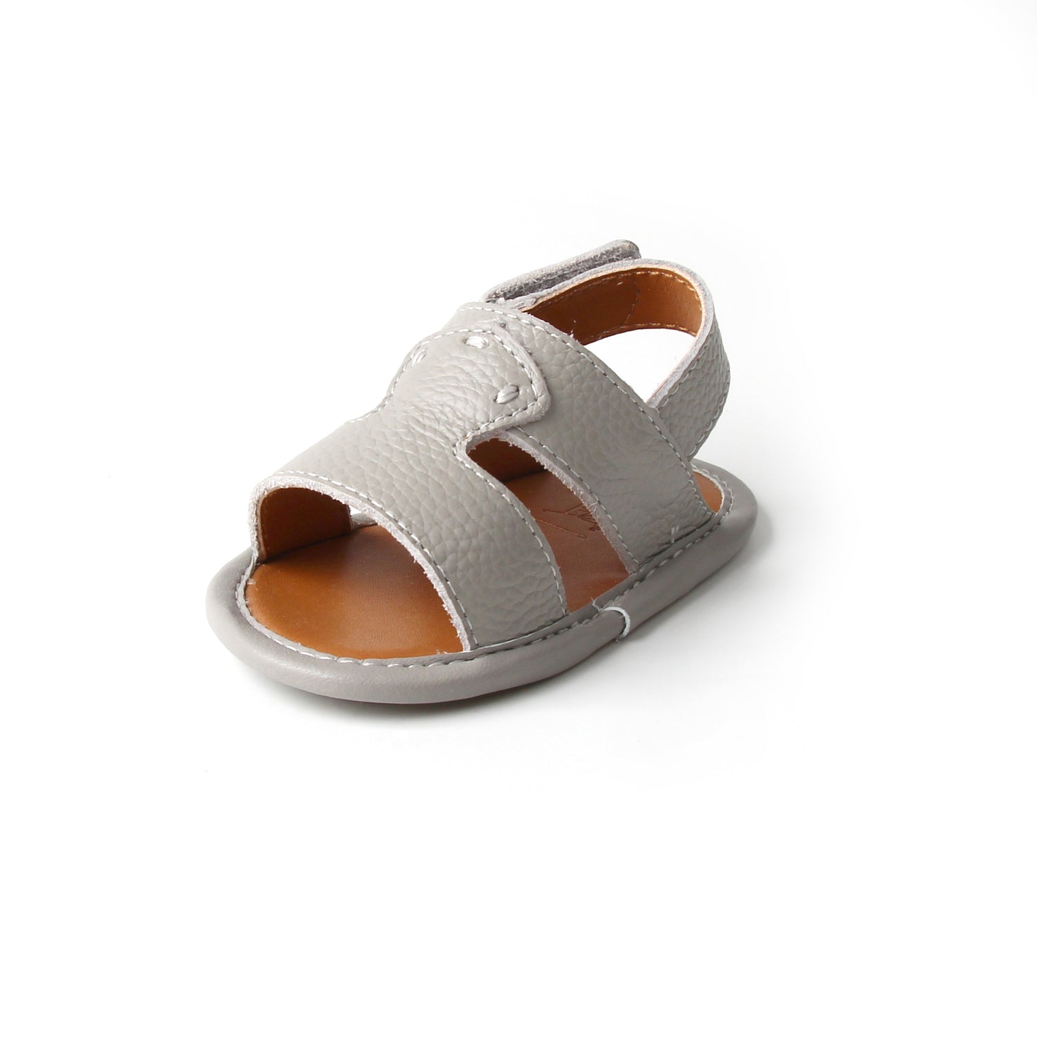 Newborn Grey Leather Sandal | Kids Leather Sandal | Calf.ae