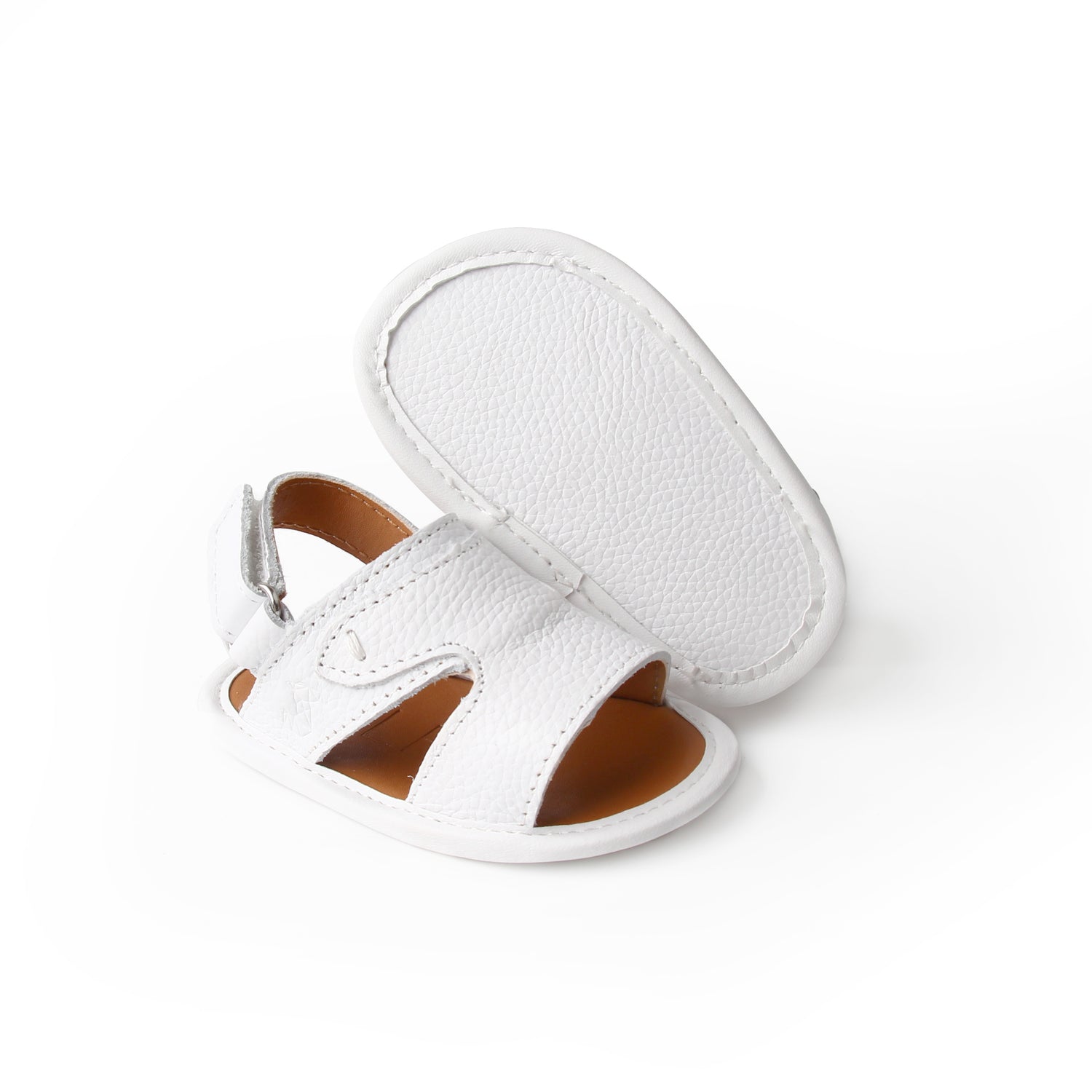 White Newborn Soft Sandal | Baby Soft Sandals | Calf.ae