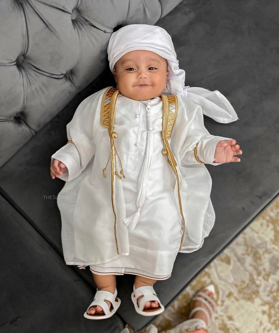 Baby Boy White Emirati Kandora | White Emirati Kandora | Calf.ae