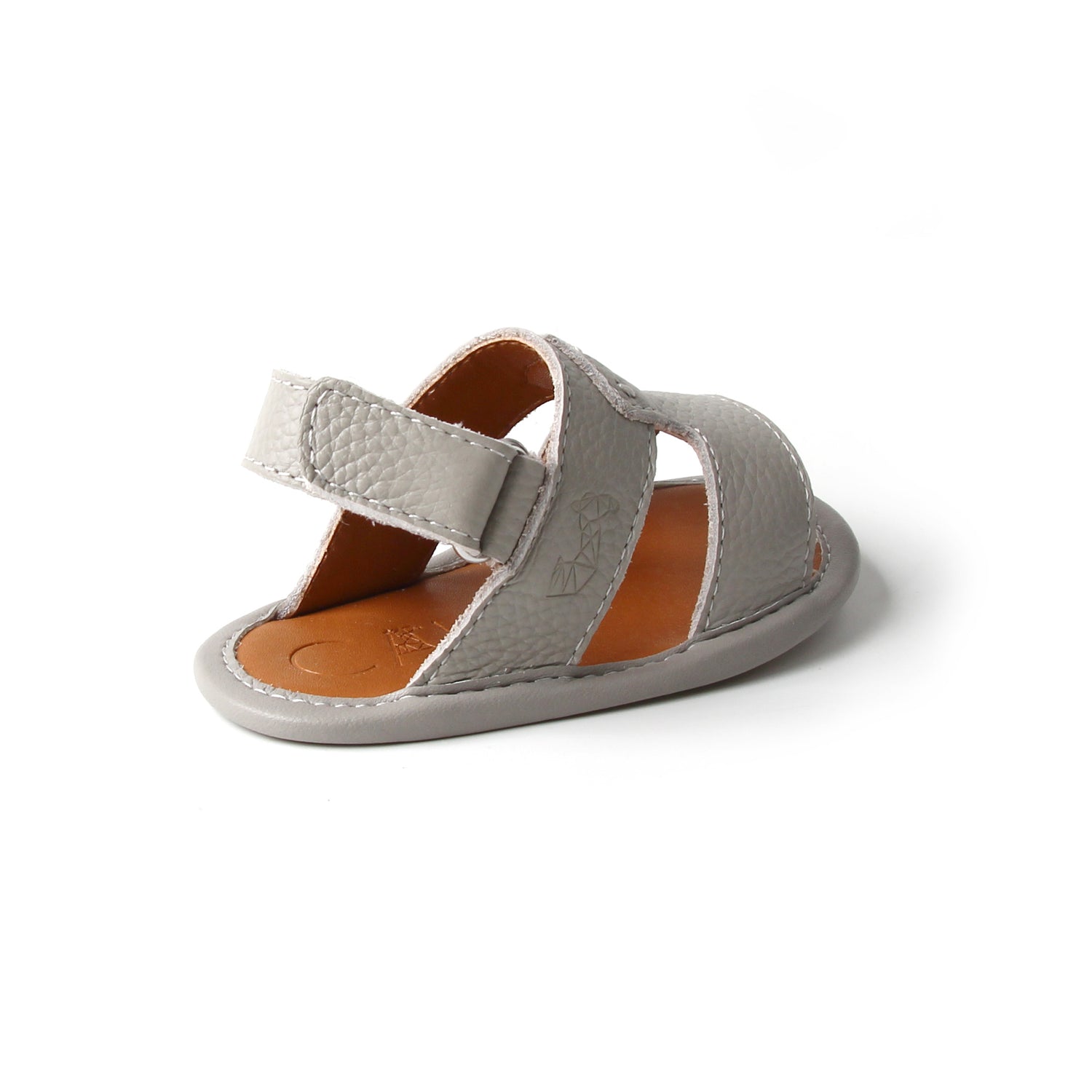 Newborn Grey Leather Sandal | Kids Leather Sandal | Calf.ae