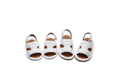 White Baby Boy Sandals | White Newborn Sandals | Calf.ae