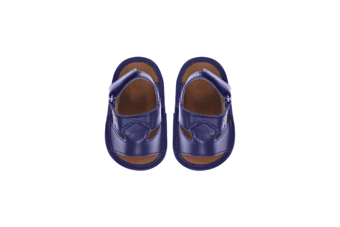 Newborn Blue Sandals | Blue Leather Sandals | Calf.ae