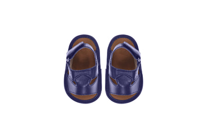 Newborn Blue Sandals | Blue Leather Sandals | Calf.ae