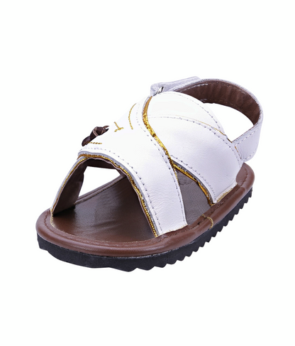 White Leather Newborn Sandal | Newborn Sandals | Calf.ae