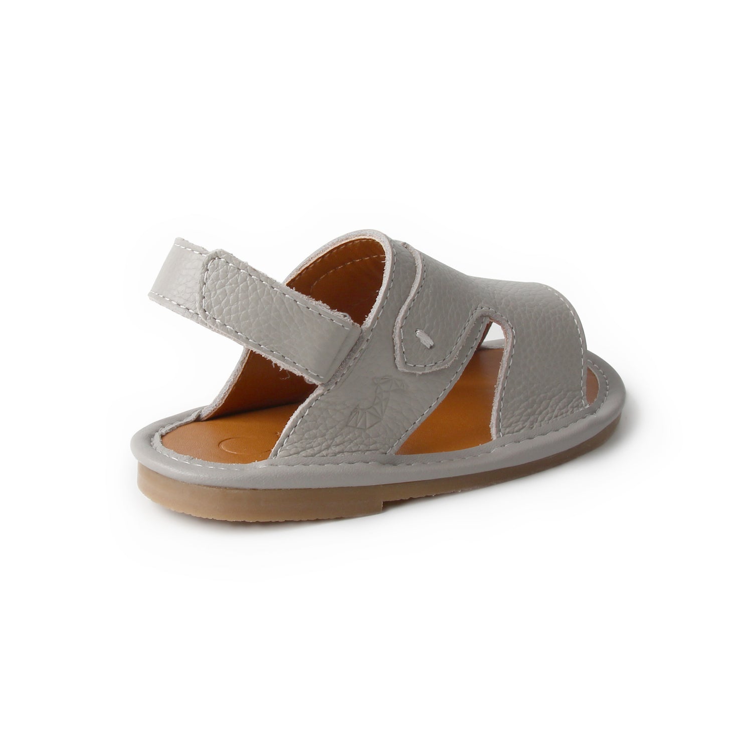 Newborn Grey Sandal | Soft Leather Sandals | Calf.ae