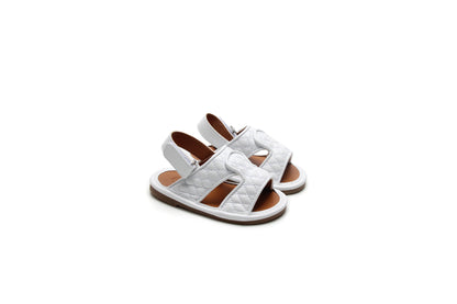 White Baby Boy Sandals | White Newborn Sandals | Calf.ae