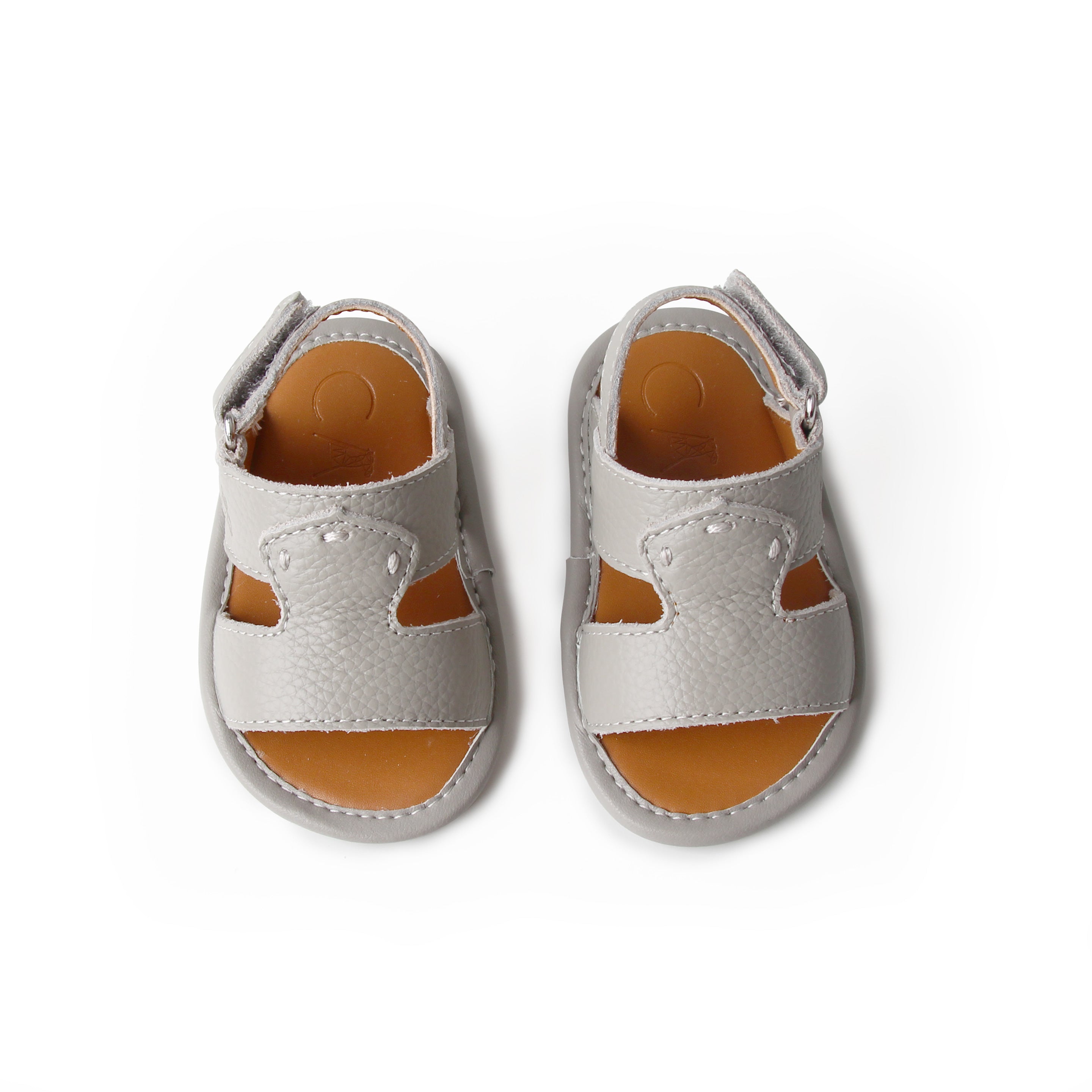 Newborn Grey Leather Sandal | Kids Leather Sandal | Calf.ae